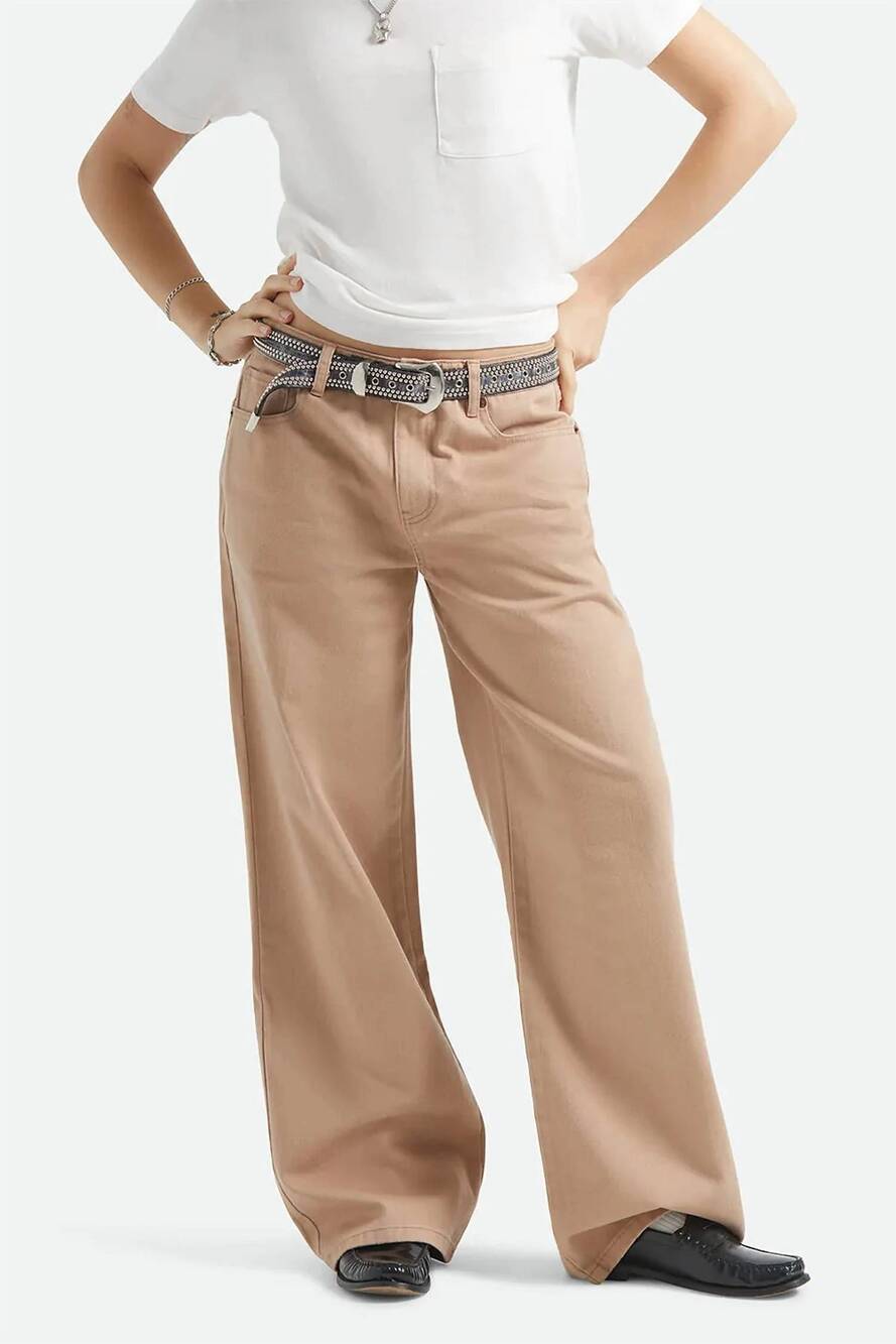 NEW BRIXTON chloe 5 pocket pant in washed timeless taupe